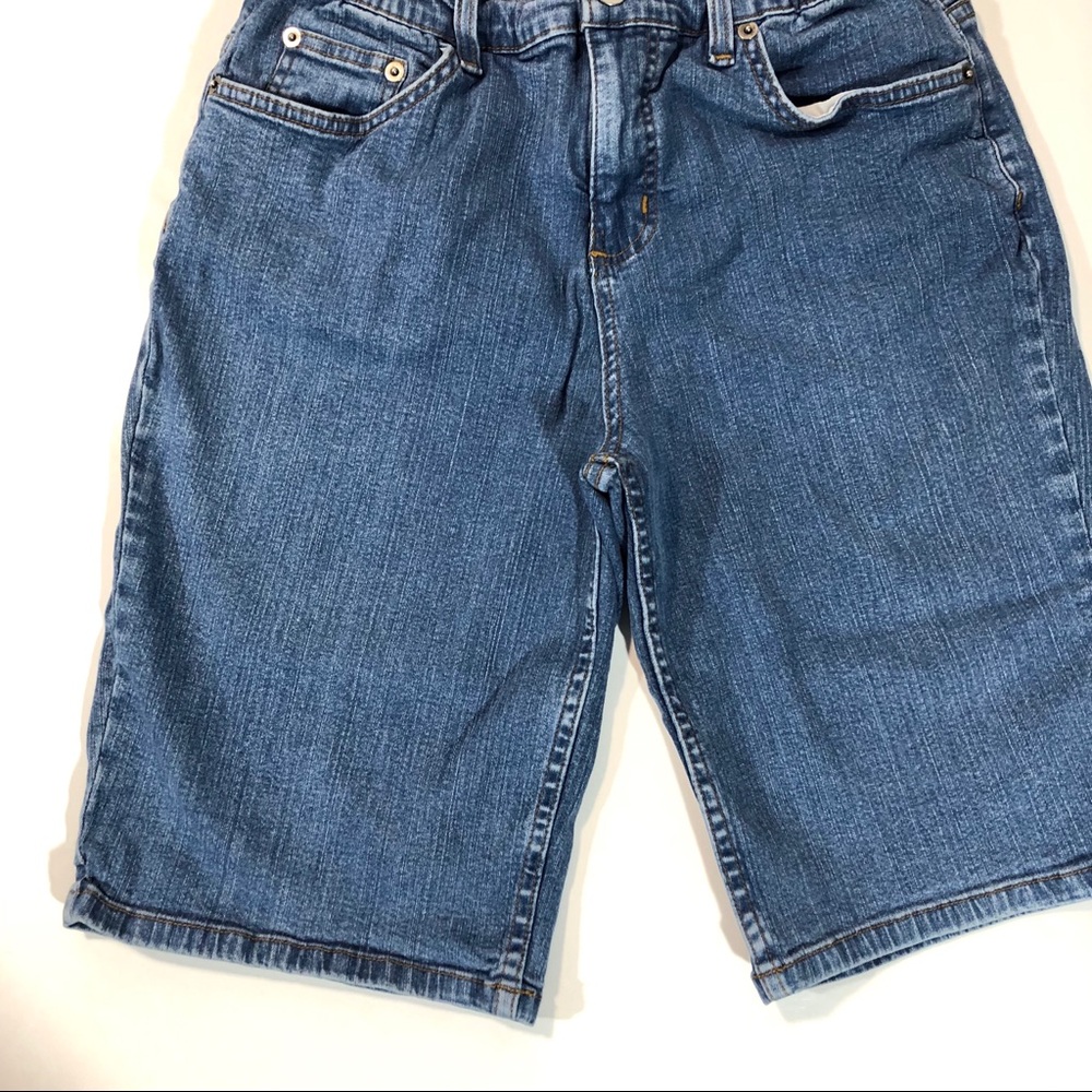 Denim & Co. Mid Rise Stretch Denim Bermuda Shorts - Picture 3 of 8